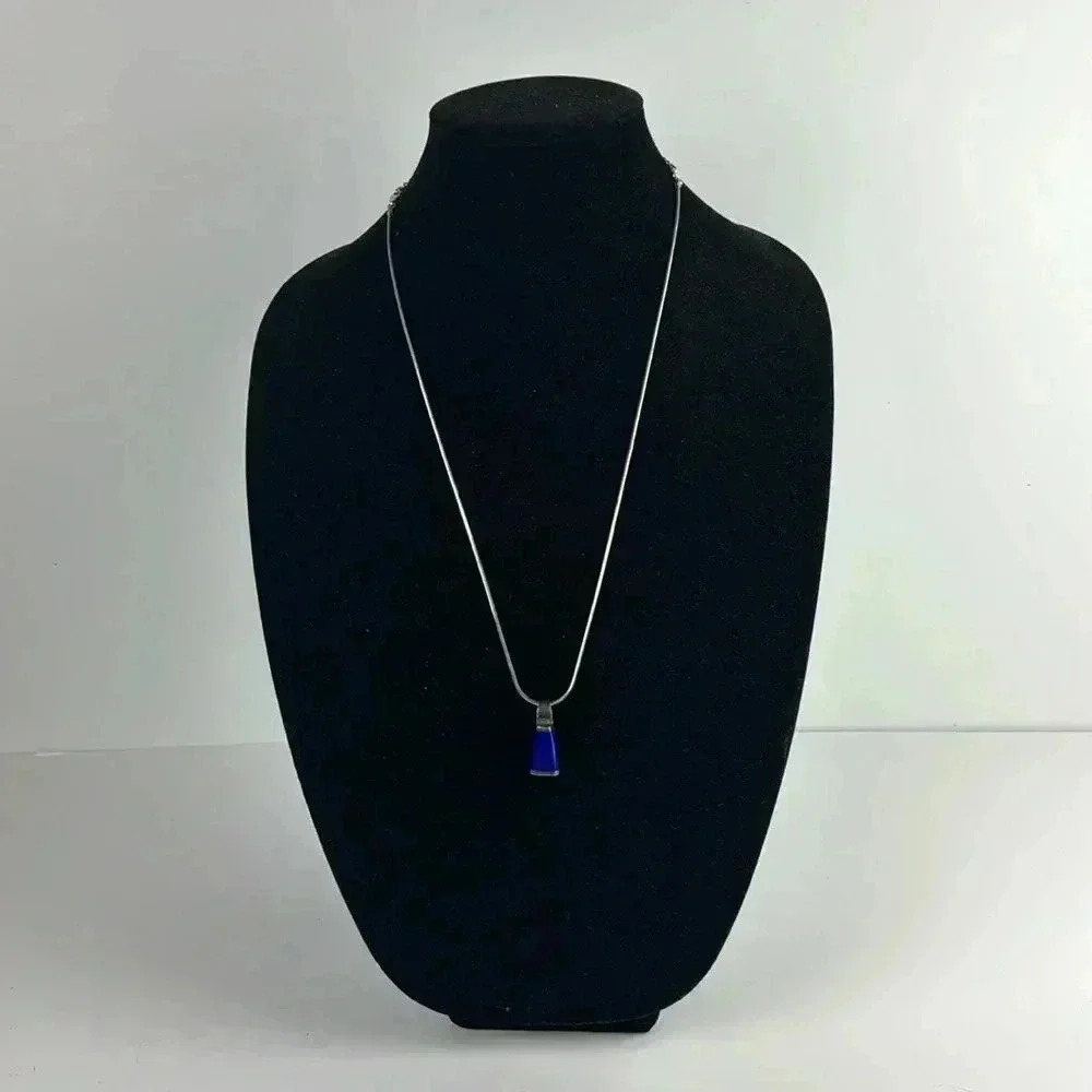Mexican blue stone silver necklace